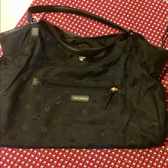 EUC Black Nylon Tory Burch Slouchy Tote - Picture 4 of 12